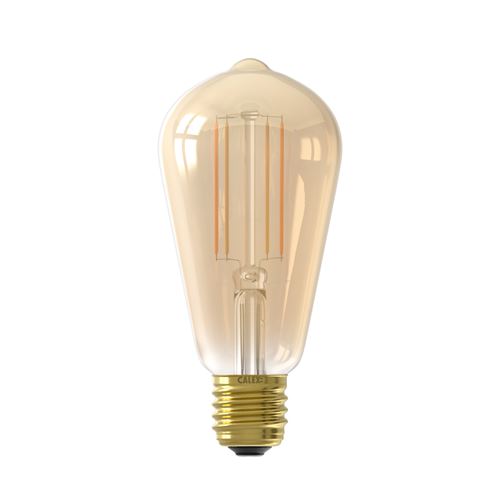 Ampoule LED connectée Calex Edison Filament ST64 ambré E27 Or
