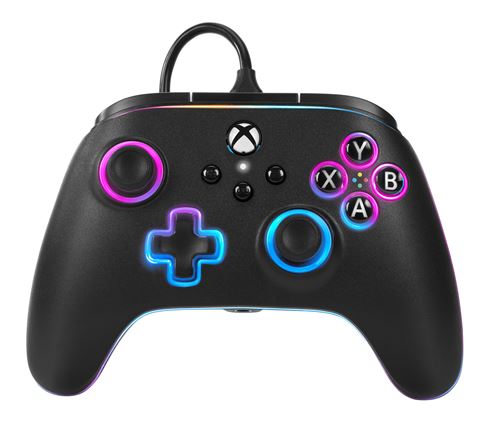 Manette filaire PowerA Lumectra Noir pour Xbox Series X + LED REB