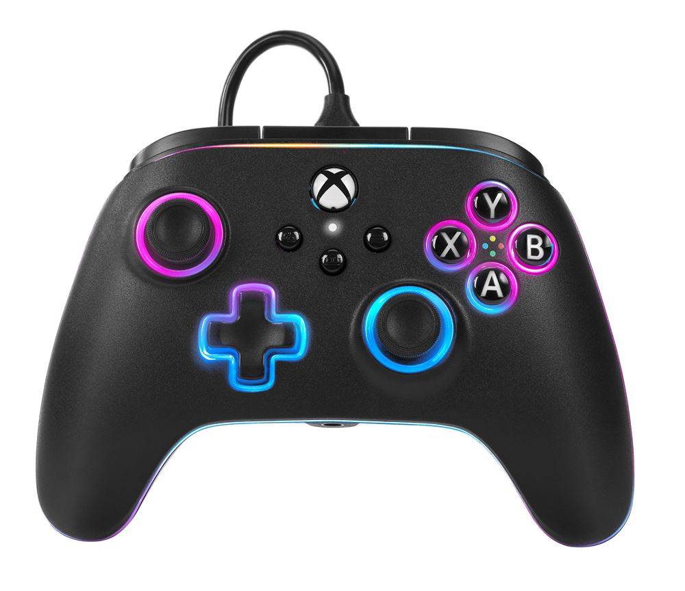 Manette filaire PowerA Lumectra Noir pour Xbox Series X + LED REB