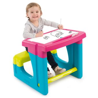 Bureau Petit Ecolier Smoby Rose Tableau Pupitre Achat Prix Fnac