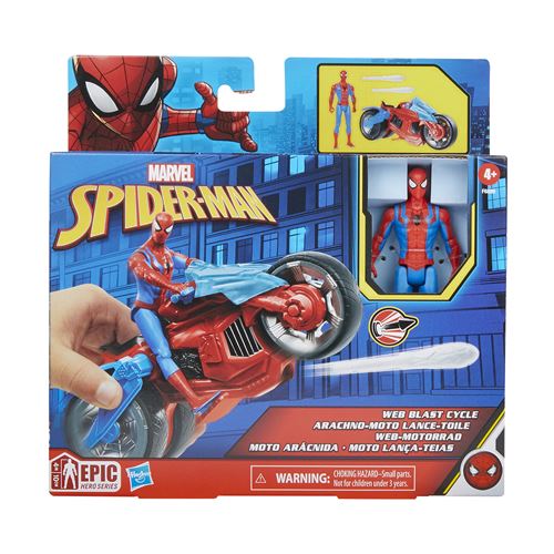 Spiderman Multicolore Figurine Avec Moto 10 Cm