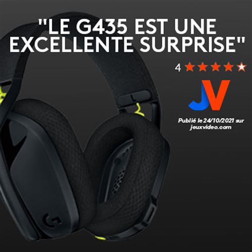 Casque Gaming sans fil Logitech G435 Lightspeed Bluetooth Noir - Casque PC  - Achat & prix