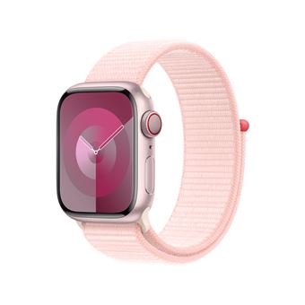 Bracelet Sport pour Apple Watch 41 mm avec boucle Rose clair