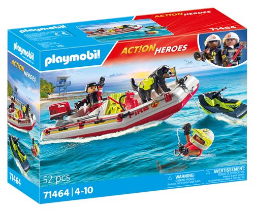Playmobil Action Heroes 71464 Bateau de pompier et scooter des mers