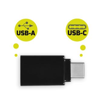 Pack 2 Adaptateurs USB Type C vers USB Type A Port Noir