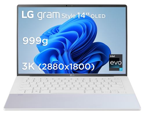 PC Portable LG Gram Style 14Z90Rs-Aa77 14" OLED Intel Evo Core i7-1360P 16 Go Ram 1 To SSD Blanc Irisé