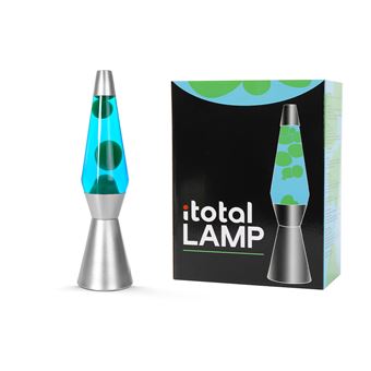 Lampe à poser Itotal Lave à base argentée Liquide Bleu et Vert 30 W