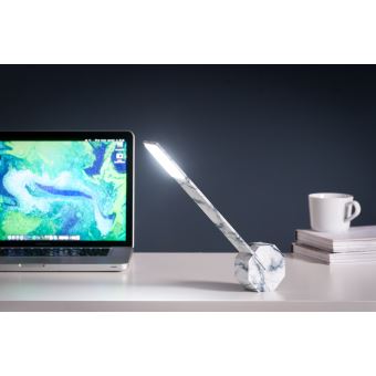 Lampe de bureau Gingko Octogone Marble Blanc