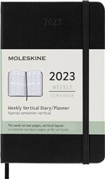 Agenda scolaire Moleskine 2022 2023 Semainier Vertical format de poche Rigide Noir