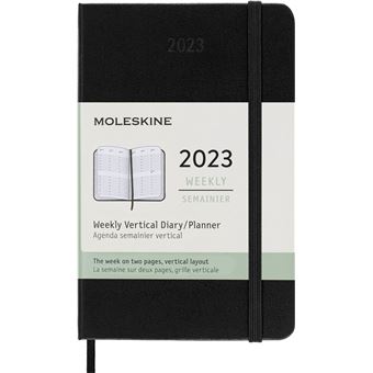 Agenda scolaire Moleskine 2022 2023 Semainier Vertical format de poche Rigide Noir