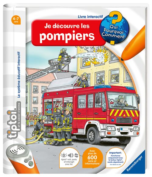 Livre interactif Ravensburger Tiptoi® Découvre les pompiers