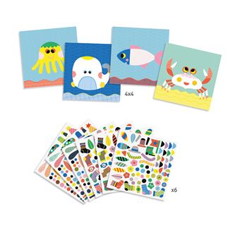 Jeu créatif Djeco Créer avec des Stickers Animaux Marins