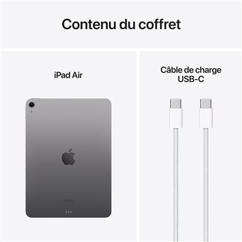 Apple iPad Air 11" Puce Apple M2 256 Go Gris sidéral Wifi 6 ème génération 2024