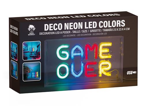 DECO NEON COLORS GAME OVER A POSER POUR UNE AMBIANCE ELEGANTE ET DESIGN Taille 23 x 13 X 4 cm - vue 2