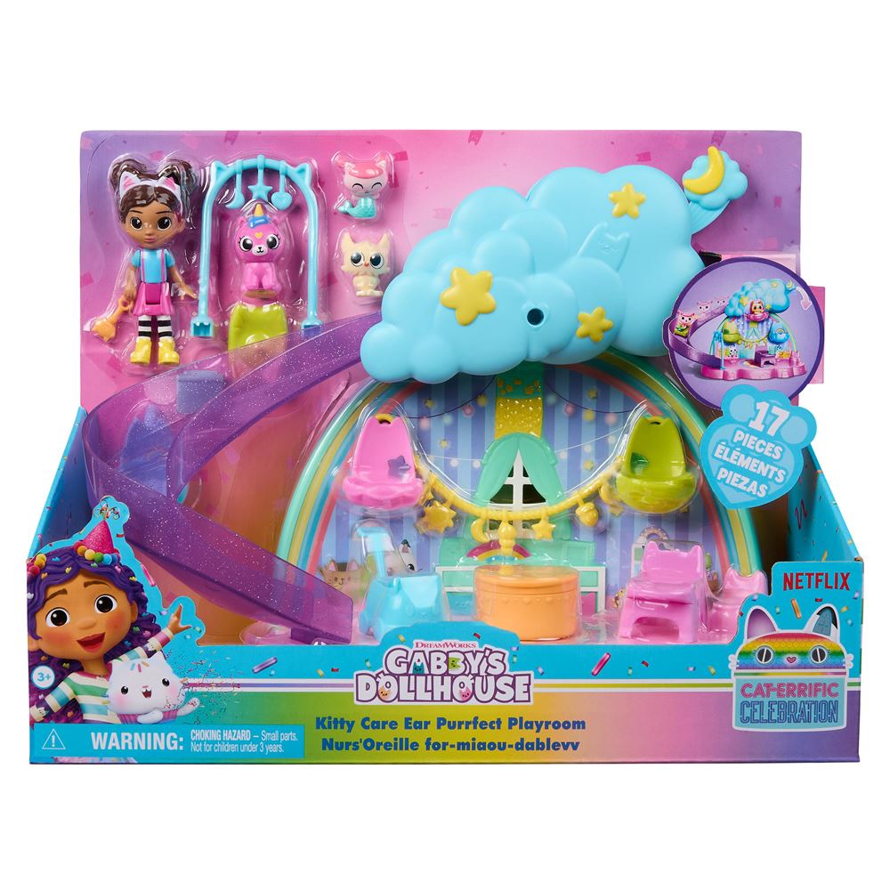 Gabby Et La Maison Magique – Nurserie Chatons – 17 Pièces Avec 4 Figurines – Maison De Poupée Inspirée Du Dessin Animé – Cadeau Fille Garçon Dès 3 Ans