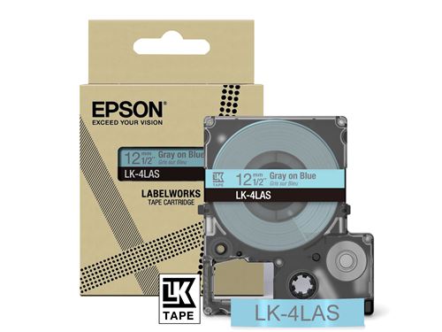 Cartouche d'encre Epson LK-4LAS pour LabelWorks LW-C410 et LW-C610 Gris sur bleu