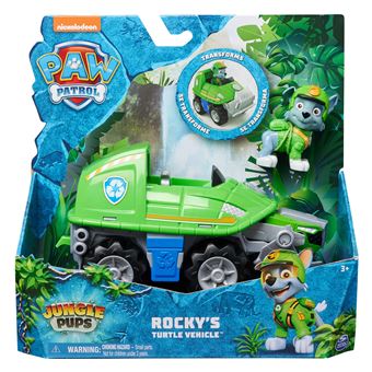 Paw Patrol – Pat Patrouille – Véhicule Transformable Tracker Jungle Pups – Figurine + Lance-projectiles – Jouet Enfant 3 Ans Et +
