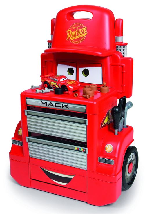 Servante Smoby Mack Truck Disney Cars 3 Accessoires et Voiture Flash Mc Queen