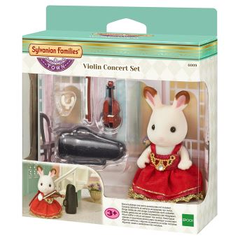 Figurine Sylvanian Families La fille lapin chocolat violoniste