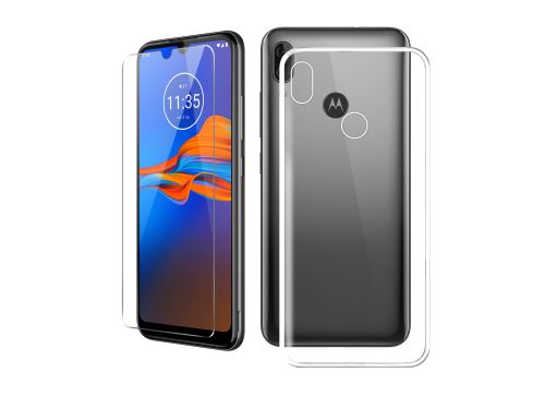 Pack Smartphone Motorola Moto E6 Plus 64 Go Noir et Coque de protection + Verre trempé