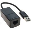 Adaptateur USB mâle vers Ethernet RJ-45 femelle Lineaire 15 cm Noir