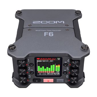 Enregistreur audio de terrain Mogar avec 6 canaux 32-Bit Zoom F6 Noir