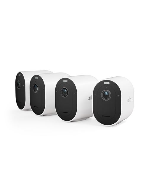Pack de 4 caméras de surveillances connectées Arlo Pro 5 2K+ Spotlight intérieure-extérieure Blanc