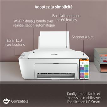 Imprimante multifonction Tout-en-un HP Deskjet 2710e Blanc Eligible à instant ink