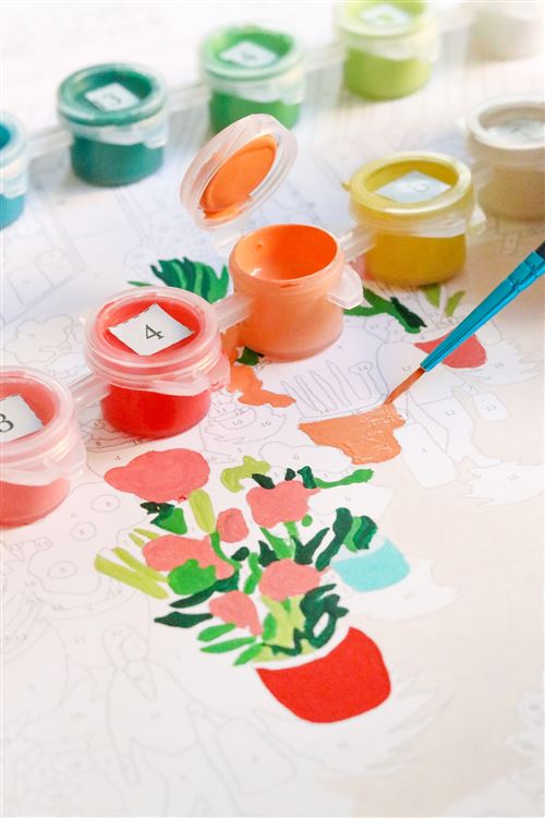 Peinture Par Numéros Toile 40x50 Cm - Kit Complet Pour Enfants Et Adultes Débutants