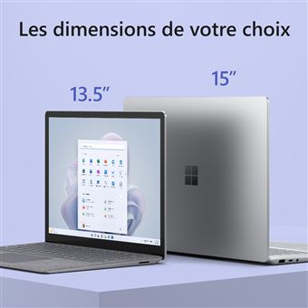 Microsoft Surface Laptop 5 - Ordinateur Portable (Windows 11, écran tactile  15, Processeur Intel EVO Core i7, 16 Go RAM, 512 Go SSD, Clavier Français