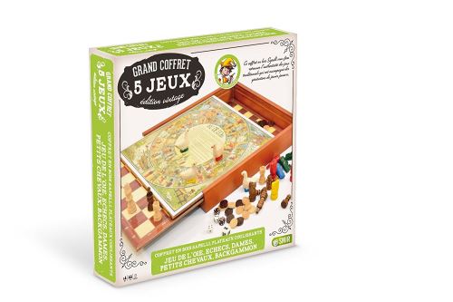 Smir - 21310 - Jeu De Société - Coffrets- Sapelly 5 Jeux Avec Plateau Coulissant