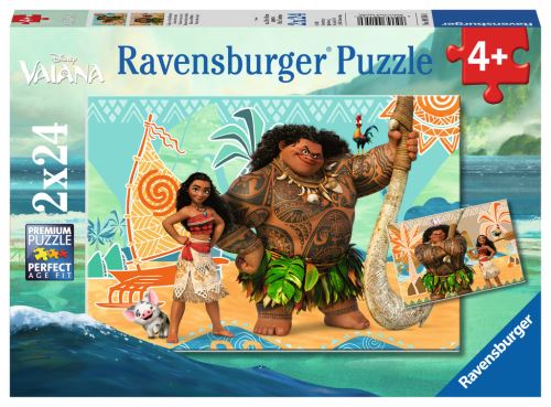 Puzzles 2 x 24 pièces Ravensburger Vaiana et ses amis Disney