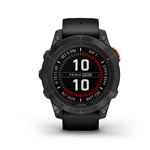 Montre connectée Garmin Fenix 7 Pro Solar Edition 47mm Acier Gray avec bracelet silicone Noir