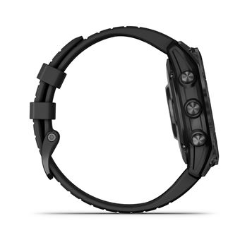 Montre connectée Garmin Fenix 7 Pro Solar Edition 47mm Acier Gray avec bracelet silicone Noir