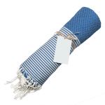 Fouta Febronie Nid d'abeille Ibiza Bleu grec