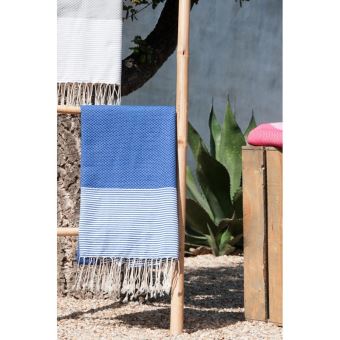 Fouta Febronie Nid d'abeille Ibiza Bleu grec