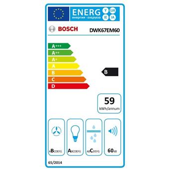 Hotte décorative 669m³/h BOSCH 59cm, DWK67EM60