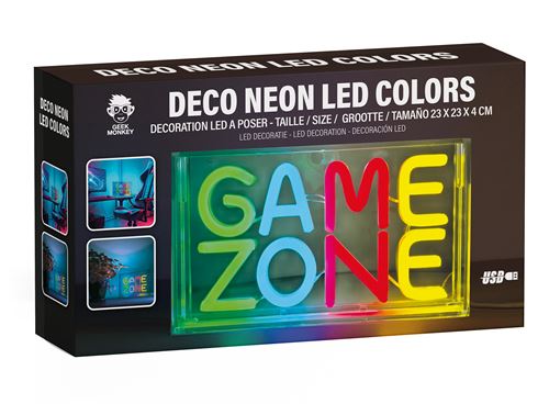 Deco Neon Led Geek Monkeys modèle Game Zone
