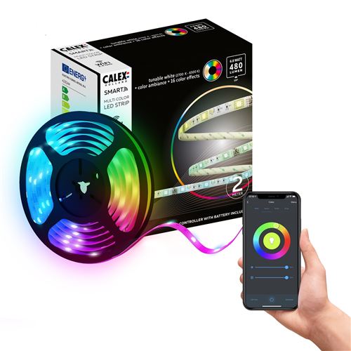 Ruban LED connecté adhésif Calex Smart avec fonction musique