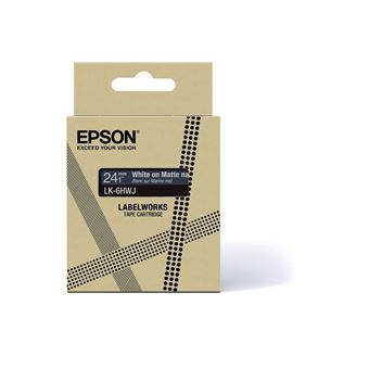 Cartouche d'encre Epson LK-6HWJ pour LabelWorks LW-C610 Blanc sur Marine mat