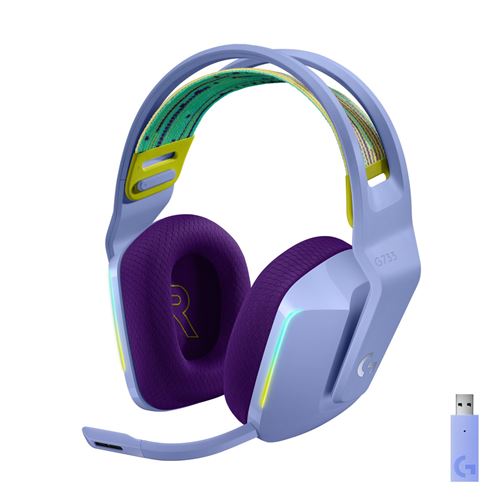 Lightspeed Logitech G733 RGB draadloze Gaming headset Paars