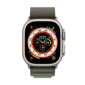 Apple Watch Ultra + Cellular, boîtier Titane 49mm avec Boucle Alpine Vert Taille L