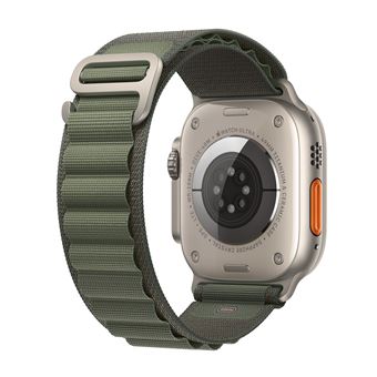 Apple Watch Ultra + Cellular, boîtier Titane 49mm avec Boucle Alpine Vert Taille L