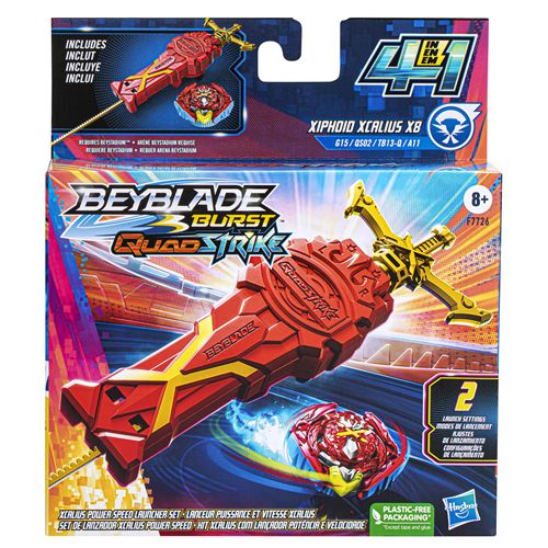 Figurine Beyblade Burst QuadStrike Lanceur puissance et vitesse Xcalius