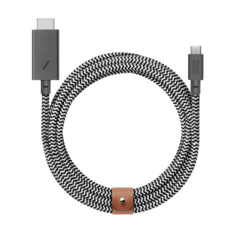 Câble Native Union USB-C vers HDMI 3 m Noir et Blanc