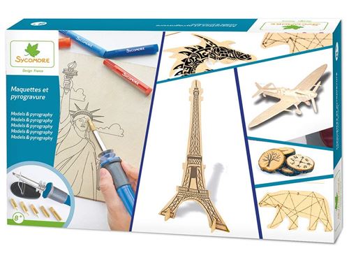 Kit créatif Au Sycomore Maquettes et Pyrogravure
