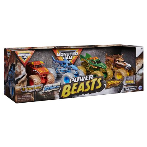 Mjam Multicolore Pack De 4 Voitures En Miniature Monster Jam 1:64