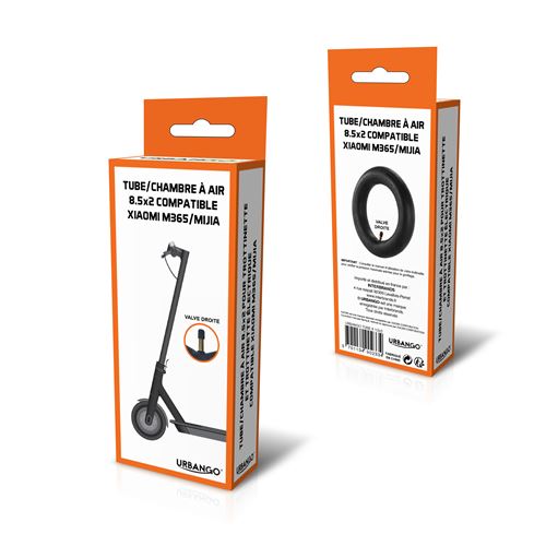 Chambre à air Urbango 8,5 valve droite pour trottinette électrique Xiaomi Mija M365