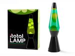 Lampe à poser Itotal Lave à base noir Liquide Vert et Cire Jaune 30 W