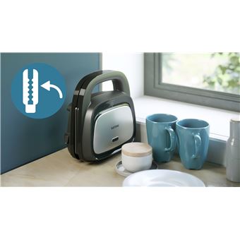 Gaufrier et croque-monsieur Philips HD2350/80 750W Argent Métal